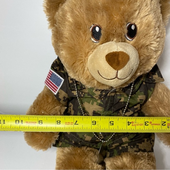 Build A Bear Lil Brownie Cub Brown Teddy Bear Stuffed Animal in Military Outfit - Picture 8 of 9